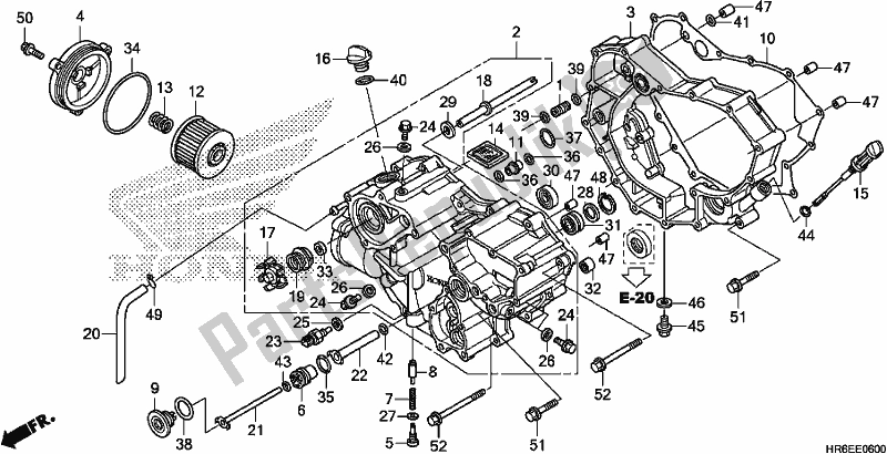 Todas las partes para Cubierta Delantera Del Cárter de Honda TRX 500 FA7 2018