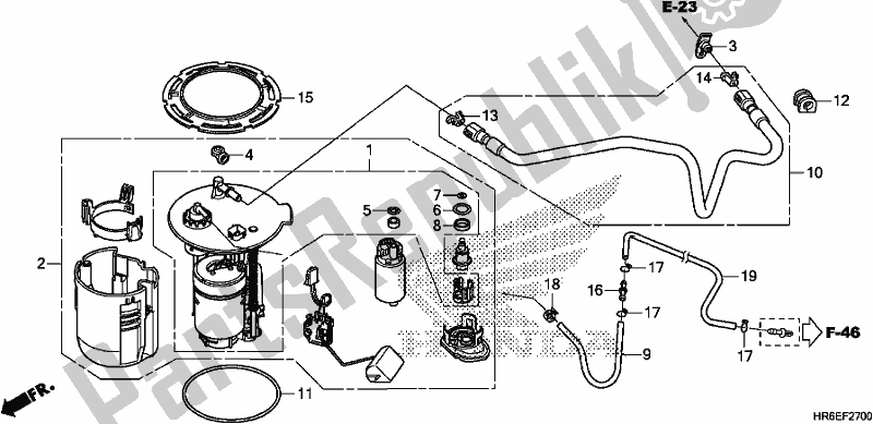 Alle onderdelen voor de Benzine Pomp van de Honda TRX 500 FA7 2018