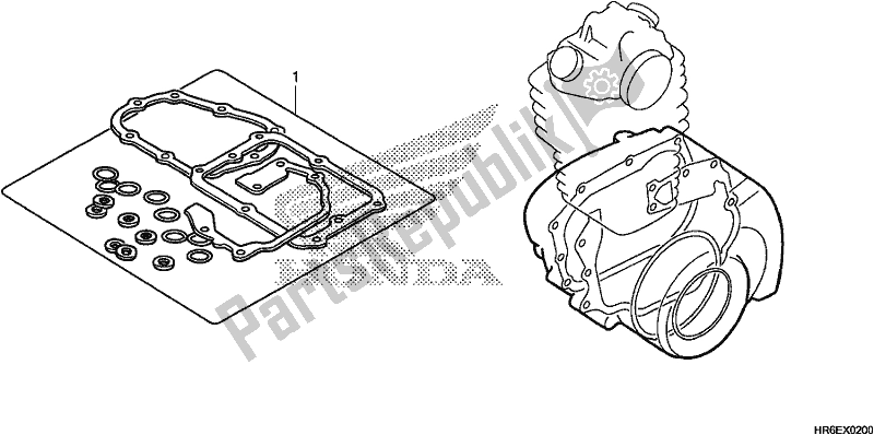 Tutte le parti per il Kit Guarnizioni B del Honda TRX 500 FA7 2018