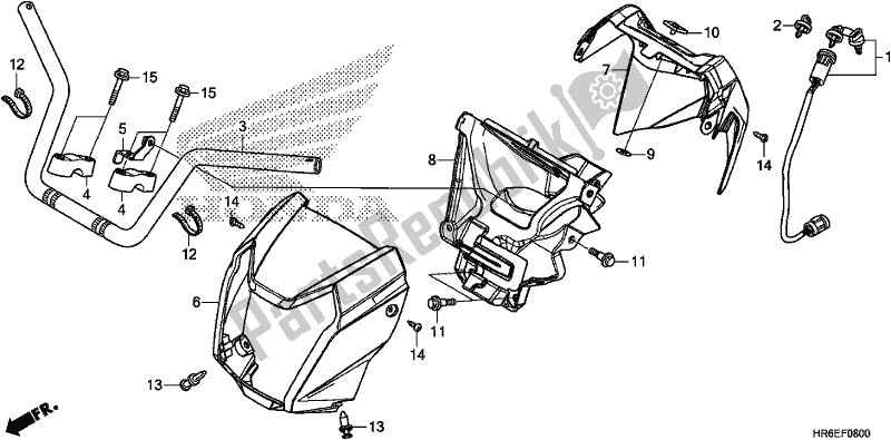All parts for the Handle Pipe of the Honda TRX 500 FA7 2018