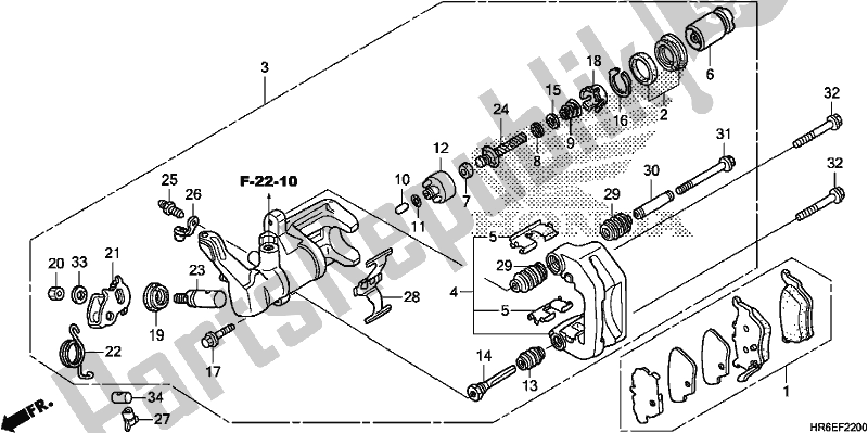 Tutte le parti per il Pinza Freno Posteriore del Honda TRX 500 FA7 2018