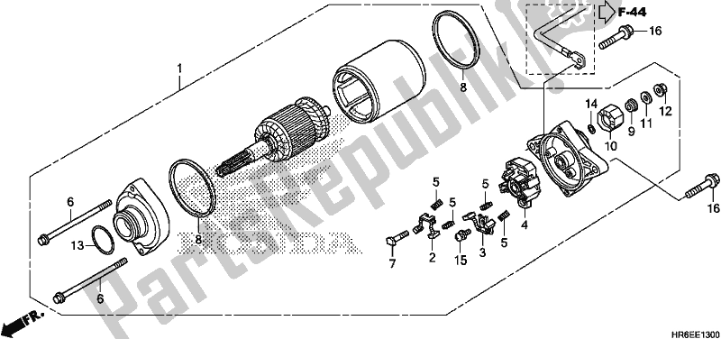 All parts for the Starter Motor of the Honda TRX 500 FA7 2018