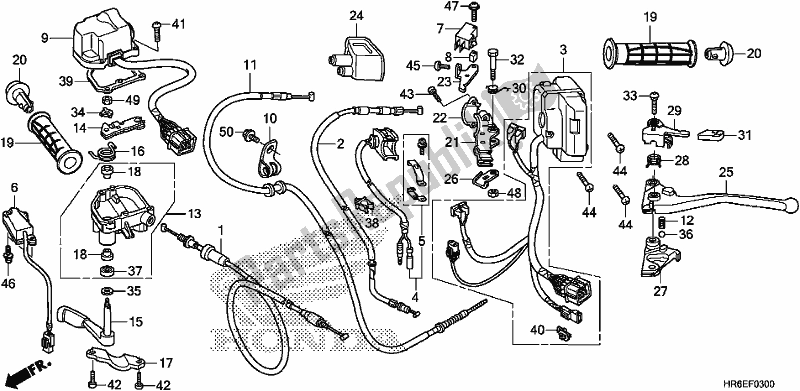 Todas las partes para Interruptor / Cable de Honda TRX 500 FA7 2018