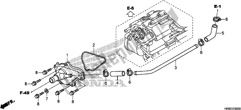 Todas las partes para Tapa De La Bomba De Agua de Honda TRX 500 FA7 2018