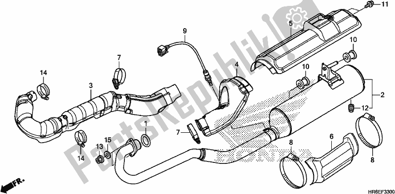 Toutes les pièces pour le Silencieux D'échappement du Honda TRX 500 FA7 2019