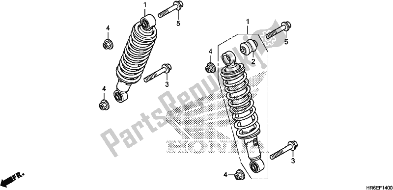 Todas as partes de Almofada Frontal do Honda TRX 500 FA7 2019