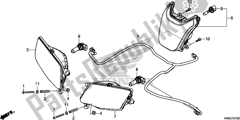 Wszystkie części do Reflektor Honda TRX 500 FA7 2019