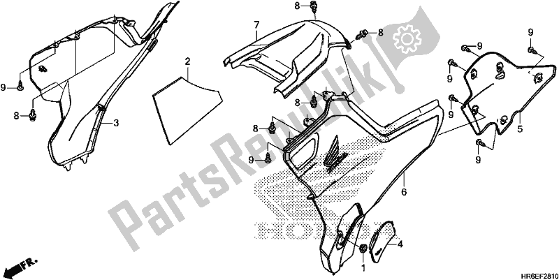 Todas las partes para Side Cover/tank Cover de Honda TRX 500 FA7 2019