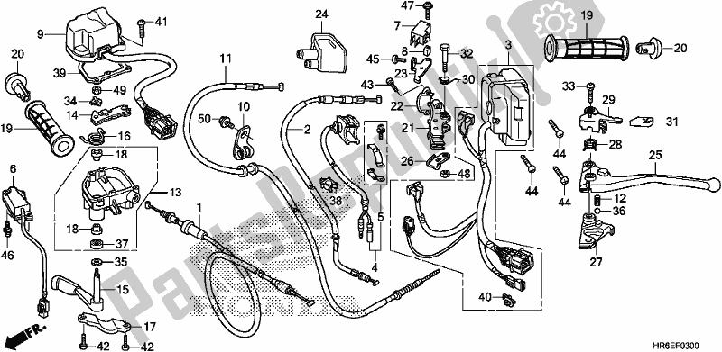 Todas las partes para Interruptor / Cable de Honda TRX 500 FA7 2019