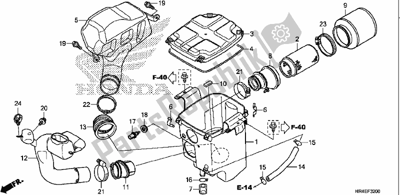 All parts for the Air Cleaner of the Honda TRX 500 FM1 2017