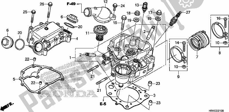 All parts for the Cylinder Head of the Honda TRX 500 FM1 2017