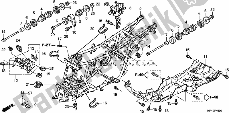 All parts for the Frame Body of the Honda TRX 500 FM1 2017