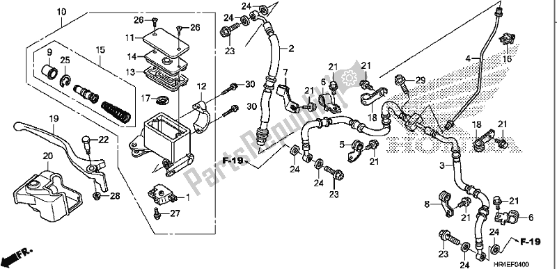 All parts for the Front Brake Master Cylinder of the Honda TRX 500 FM1 2017