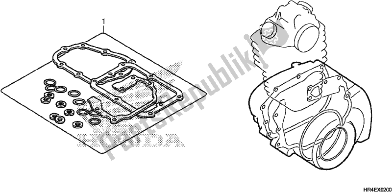 All parts for the Gasket Kit B of the Honda TRX 500 FM1 2017