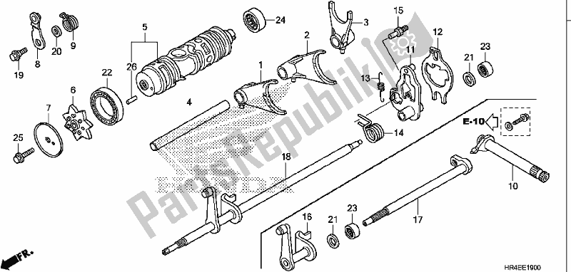 All parts for the Gearshift Fork of the Honda TRX 500 FM1 2017