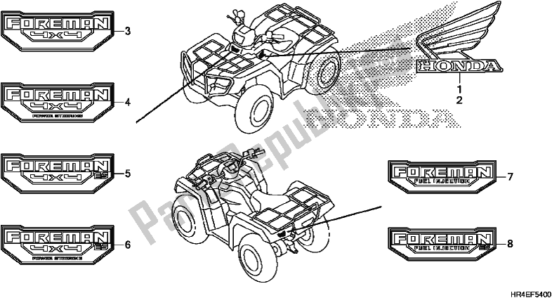 Todas las partes para Marca / Emblema de Honda TRX 500 FM1 2017