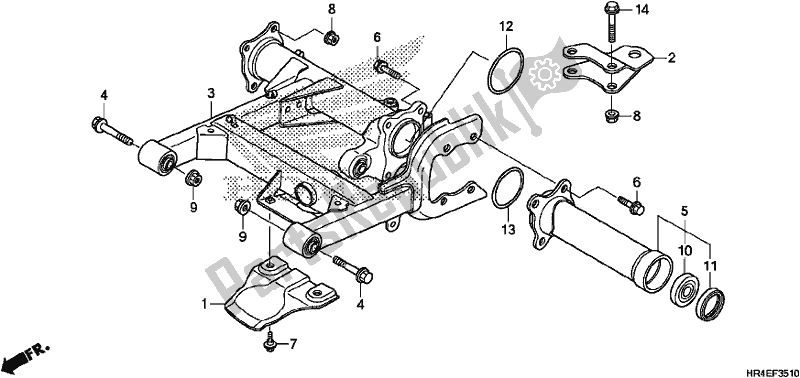 All parts for the Swingarm of the Honda TRX 500 FM1 2017