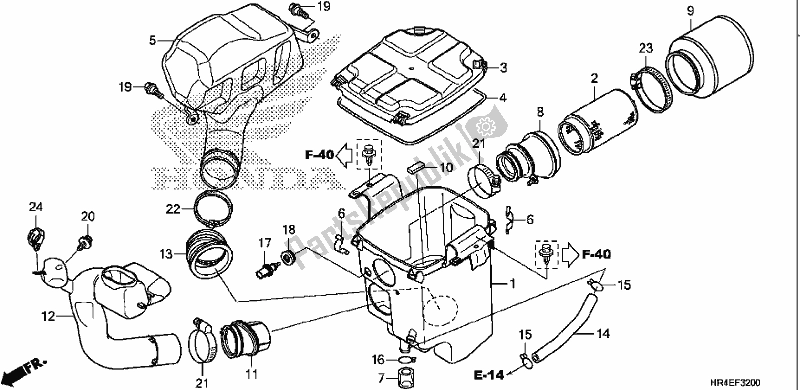 All parts for the Air Cleaner of the Honda TRX 500 FM2 2017