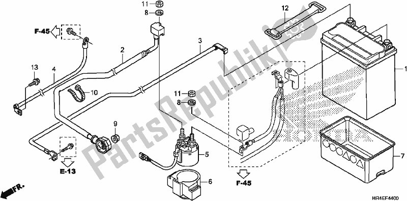 All parts for the Battery of the Honda TRX 500 FM2 2017