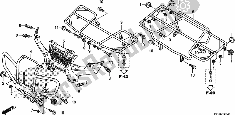 All parts for the Carrier of the Honda TRX 500 FM2 2017