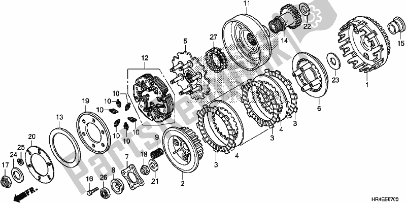 All parts for the Clutch of the Honda TRX 500 FM2 2017