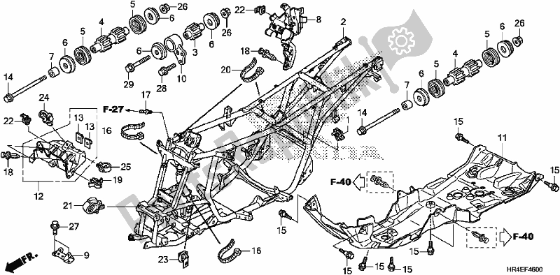 All parts for the Frame Body of the Honda TRX 500 FM2 2017