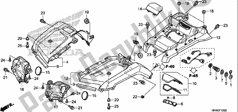 All parts for the Front Fender of the Honda TRX 500 FM2 2017