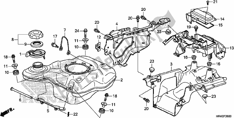 Wszystkie części do Zbiornik Paliwa Honda TRX 500 FM2 2017