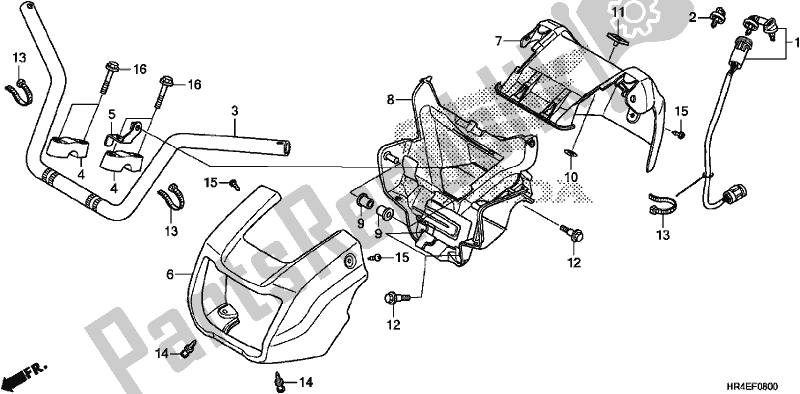 All parts for the Handle Pipe of the Honda TRX 500 FM2 2017