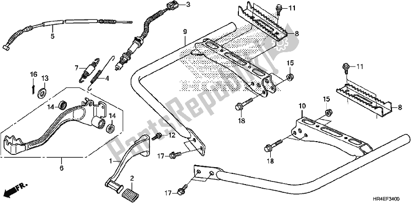 All parts for the Pedal/step of the Honda TRX 500 FM2 2017