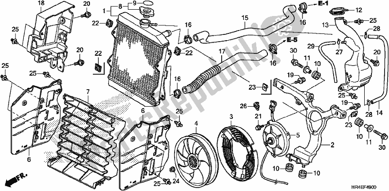 All parts for the Radiator of the Honda TRX 500 FM2 2017