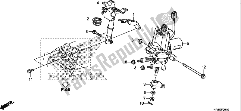 All parts for the Steering Shaft (eps) of the Honda TRX 500 FM2 2017