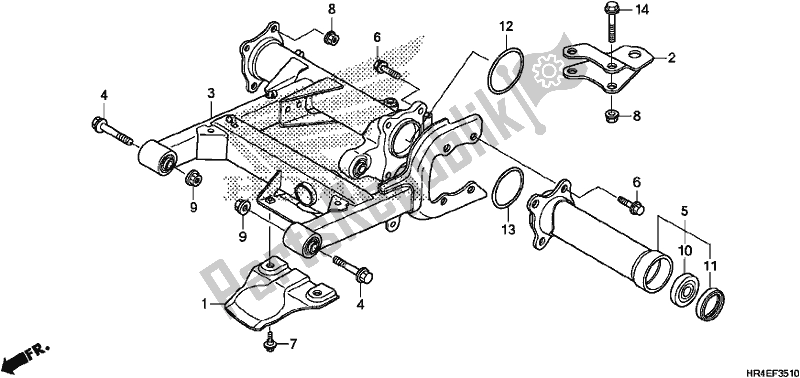 All parts for the Swingarm of the Honda TRX 500 FM2 2017