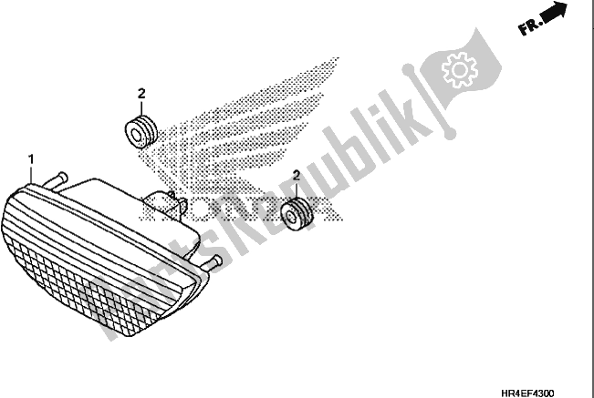 All parts for the Taillight of the Honda TRX 500 FM2 2017
