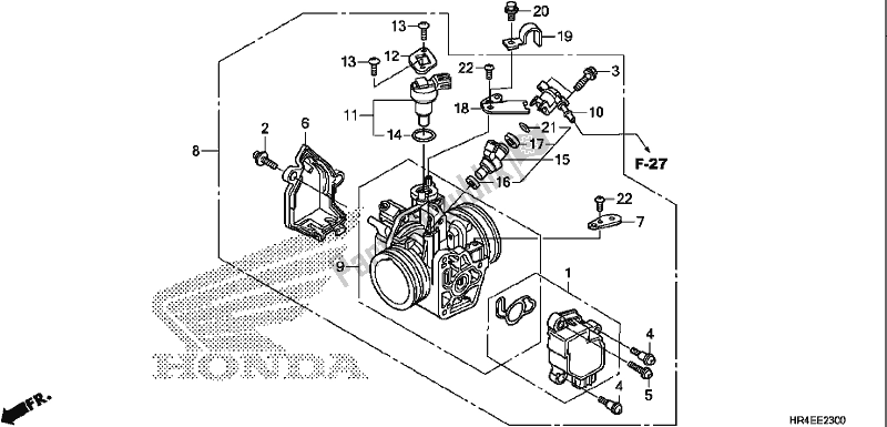 All parts for the Throttle Body of the Honda TRX 500 FM2 2017