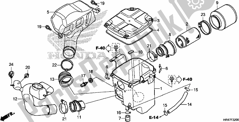 All parts for the Air Cleaner of the Honda TRX 500 FM2 2018