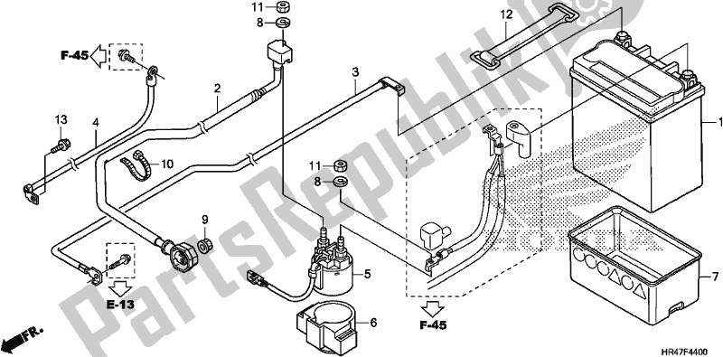 All parts for the Battery of the Honda TRX 500 FM2 2018