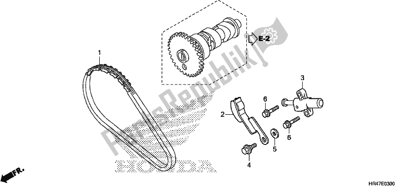 All parts for the Cam Chain/tensioner of the Honda TRX 500 FM2 2018