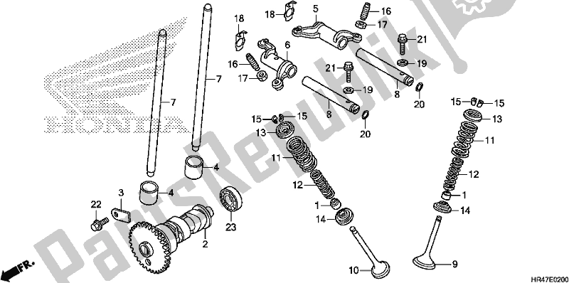 All parts for the Camshaft/valve of the Honda TRX 500 FM2 2018