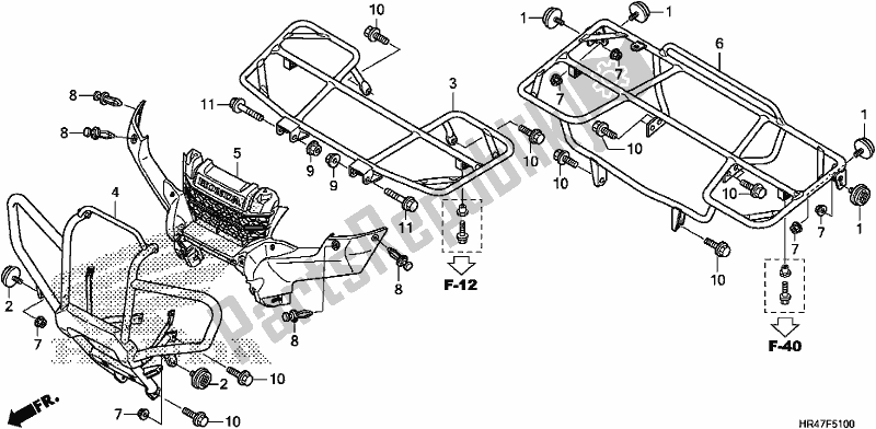 Toutes les pièces pour le Transporteur du Honda TRX 500 FM2 2018