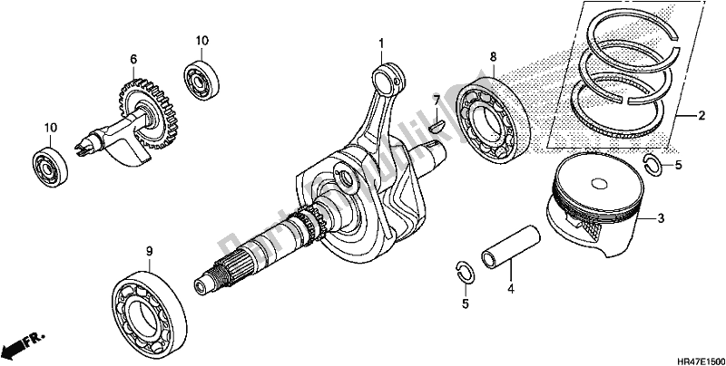 All parts for the Crankshaft/piston of the Honda TRX 500 FM2 2018