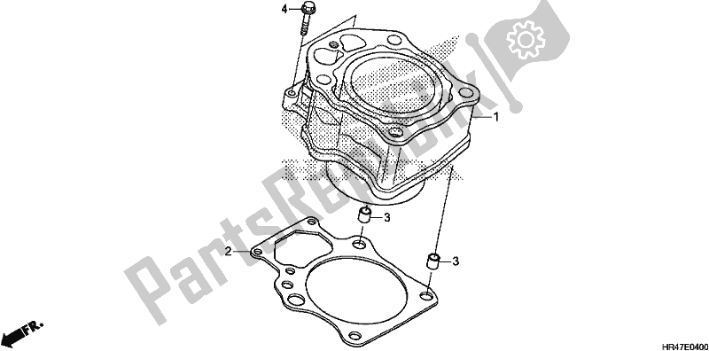 All parts for the Cylinder of the Honda TRX 500 FM2 2018