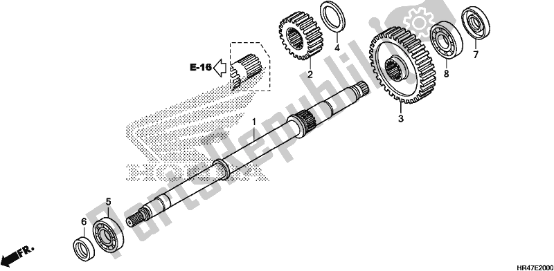 All parts for the Final Shaft of the Honda TRX 500 FM2 2018