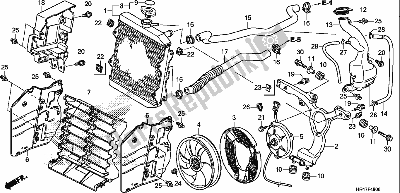 All parts for the Radiator of the Honda TRX 500 FM2 2018