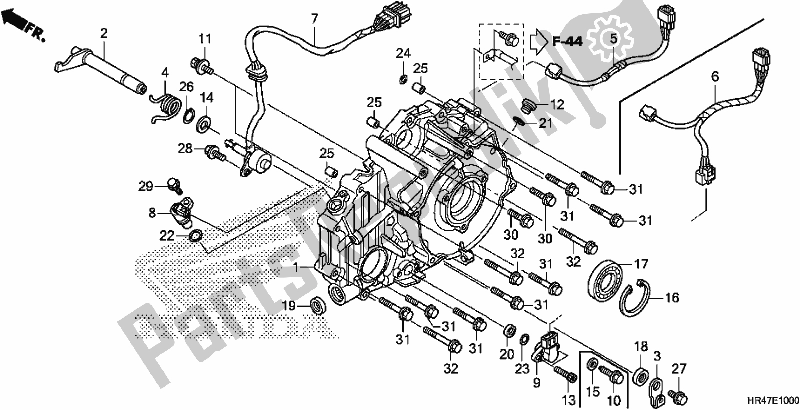 Wszystkie części do Tylna Pokrywa Skrzyni Korbowej Honda TRX 500 FM2 2018