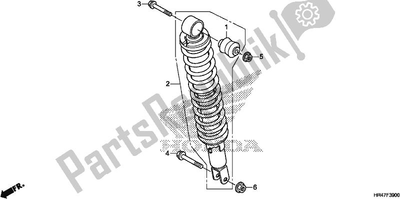 All parts for the Rear Cushion of the Honda TRX 500 FM2 2018