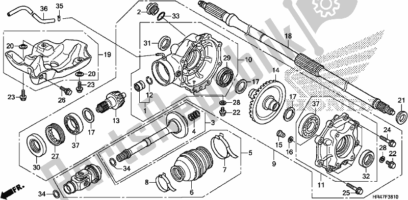 All parts for the Rear Final Gear of the Honda TRX 500 FM2 2018
