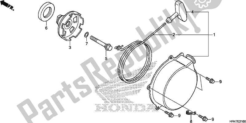 All parts for the Recoil Starter of the Honda TRX 500 FM2 2018