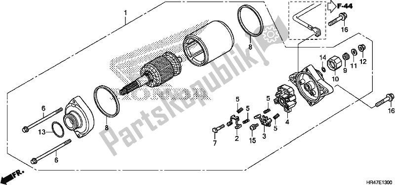 All parts for the Starter Motor of the Honda TRX 500 FM2 2018