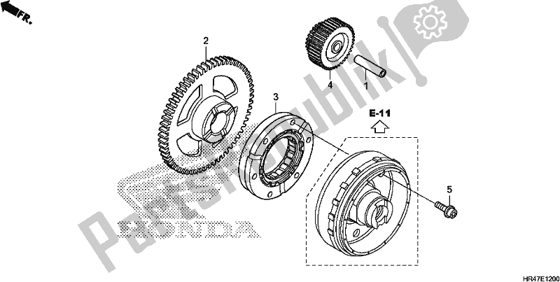 All parts for the Starting Gear of the Honda TRX 500 FM2 2018